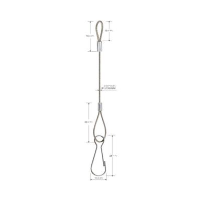 China Estilingue da corda de fio de aço com laço e Lanyard Hooks 1.2*600mm YW86374 à venda