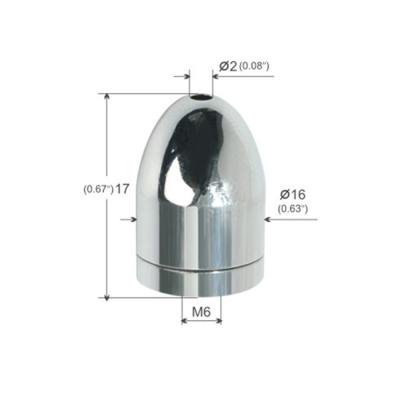China Chrome Plated Bullet Shape Ceiling Cable Coupler For Hanging Systems YW86254 for sale