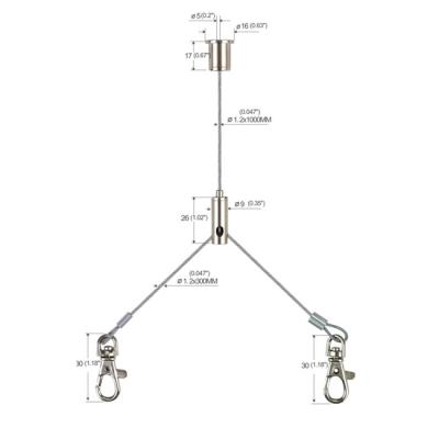 China Y Type Nickel Plated Brass Art Cable Hanging And Picture Hanging System YW86021 for sale