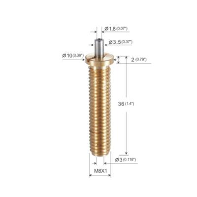 China Brass Material aircraft cable grippers With Long Screw Fitting 10x36mm YW86413 for sale