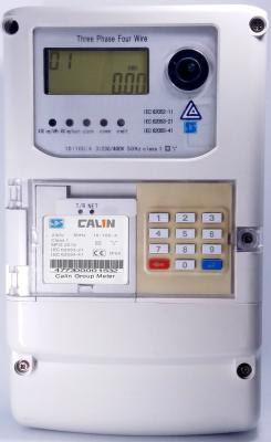 China Optical RS485 3 Phase Electric Meter 10mm Cable STS Prepayment Meter Keypad Based for sale