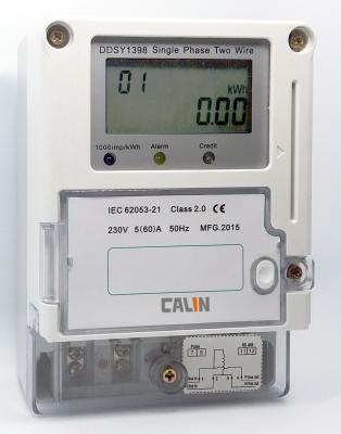 China IC Card Electricity Prepaid Meter Class 1S Accuracy Single Phase Power Meter for sale
