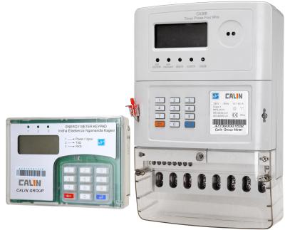 China Three Phase Prepaid Electricity Meters , Plc Rf Commercial Electric Meter for sale
