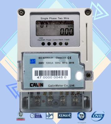 China Card Prepayment Single Phase Electric Meter , Surge Protection Wireless Power Meter for sale