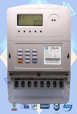 China Low Voltage 3 Phase Electric Meter / Backlit LCD Surge Safe Sts Keypad Meter for sale