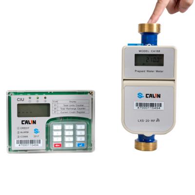 China Long Battery Lifespan Dry Dial Type Prepaid Water Meter ,  Brass / Plastic Meter Body on Request for sale