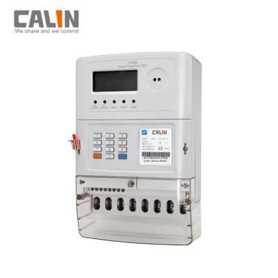 China 20 Digits Token Three Phase Energy Meters , Low Credit Warning Tamper Protection for sale