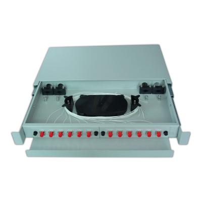 China RAL7035 1U Fiber Optic Patch Panel 19inch Size Slidable customized for sale
