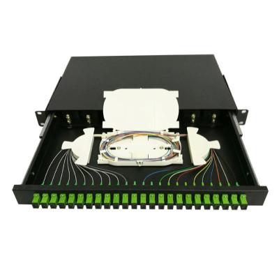China 12 - 24 Core SC / FC / ST / LC Rack Mount Splicing ODF Panel For FTTH for sale