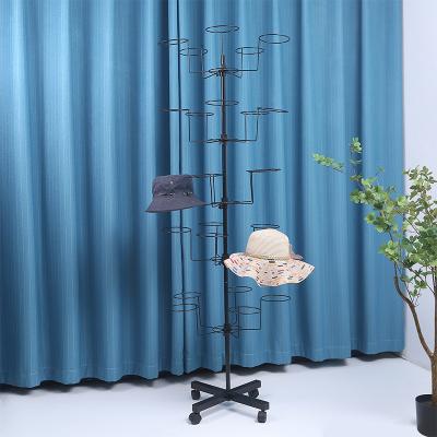 China 5 Tiers Spinning POP POS Display Metal Hat Display Rack Shelf With Wire 1600mm for sale