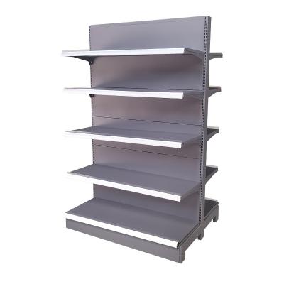China Double Sided Metal Display Rack Gondola Retail Shelving 1900mm With Pegboard Boards for sale