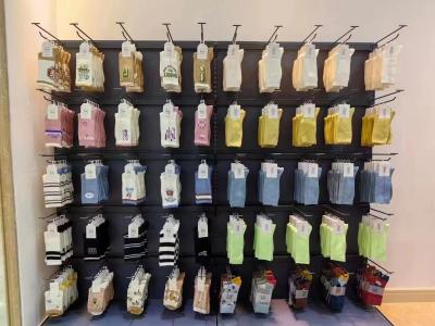 China 5 Tier Metal Display Rack Gondola Shelving Display Rack With Hooks For Grocery Store for sale