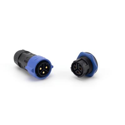 China Self Locking Electronic Waterproof Connector 2pin PA66 Male Female for sale