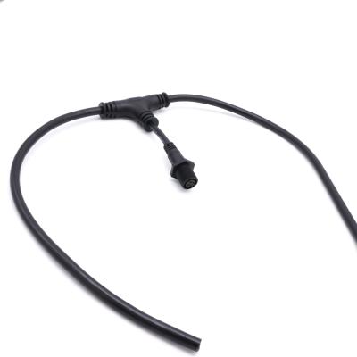 China Black PVC  T Type Waterproof Connector M16 IP67 Cable Use CCC Certified for sale