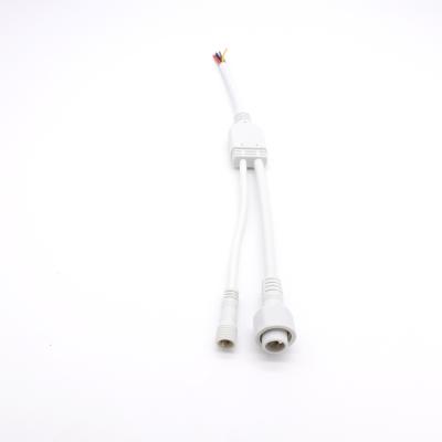 China White PVC Waterproof Y Connector IP68 M12  250V CCC Certified for sale