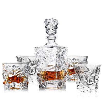 中国 Wholesale Hot Selling  Luxury Lead Free Crystal Glass Whisky Decanter Set 販売のため