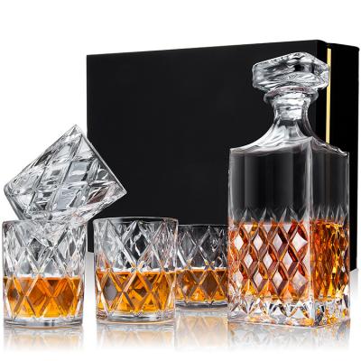China Wholesale Fashion High Quality Lead-Free Crystal Luxury Whiskey Decanter Set for sale