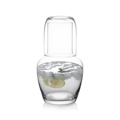 China 1L handmade Glass Water Carafe With Tumbler for sale