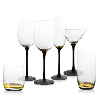 China Wine Glass Set Factory Custom Spray Color Lead-Free Crystal Glass Wine Glass à venda