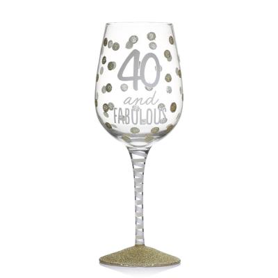 China Eco-Friendly Glassware Accepts Custom Logo Personalized Glitter Pink Wine Glass Gifts for sale