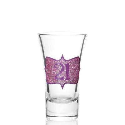 China Custom Pattern Soda Lime Glass With Decoration Clear Shot Glasses Glass Gift à venda