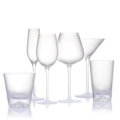 China Haute Couture 6 Piece Frosted Acid Etched Wine Glasses Wine Glass Set Gift for sale