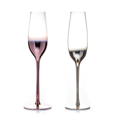 China New Lead - Free Crystal Glass Decorated Champagne 120ml Wine Glass Set for sale