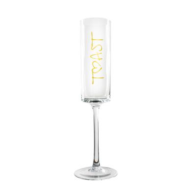 中国 Customized Transparent Crystal Glass Gift Gold Decal Champagne Glass OEM Production 販売のため