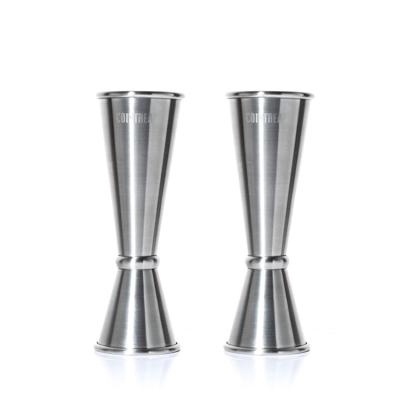China Factory Direct custom  barware tools 30/60ml measure cup stainless steel cocktail bar double jigger for sale