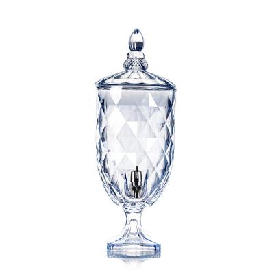 China Luxury lead-free crystal colored glass 5L glass juice beverage dispenser with tap à venda