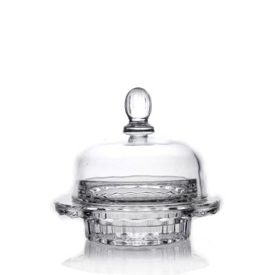 China Clear Classic Round Pattern High Quality Butter Dish for sale