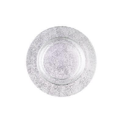China Hot selling High Quality Silver Decoration Glass Charger Plate for Dinnerware for sale