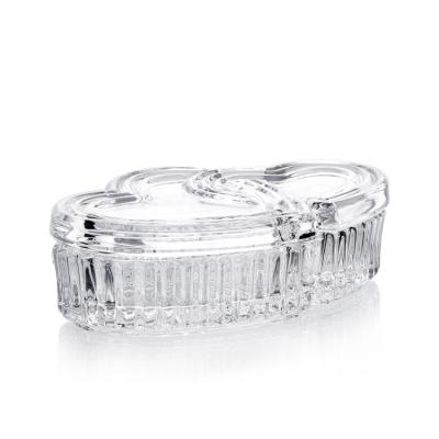 China Crystal glass double heart jewelry gift box, jewelry case zu verkaufen