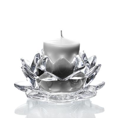 China Flowers Candle Holder Lead Free Crystal Glass Clear Creative Party Celebration  Decoration for sale
