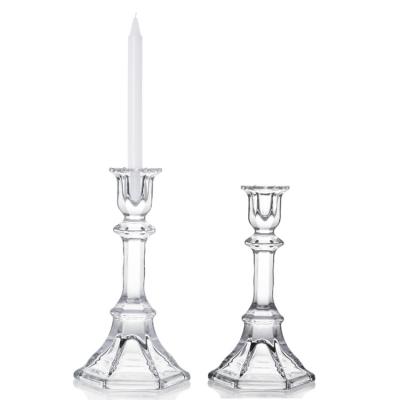 China Clear Classic Crystal Glass Candelabra Candlestick Holder for sale
