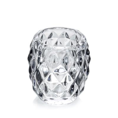 China Clear Rhombus Candle Holder Tealight Set for party wedding decoration for sale