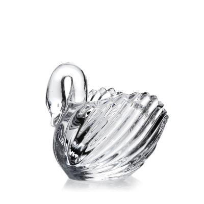 China Creative Swan Shape Clear Classic Candle Holder Home Decoration for sale