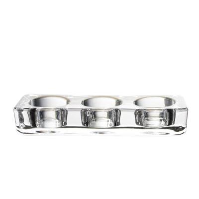 Китай Factory Custom Clear Transparent Candle Holder with 3 Tealight Set for party wedding decoration продается