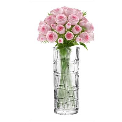 China Custom Wholesale Matte Candle Vessels Embossed Large Empty Candle Container Glass Vase en venta