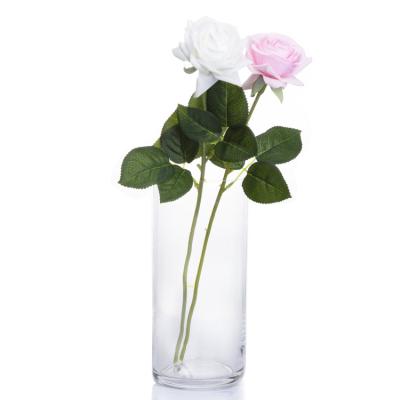 China Wholesale Indoor Home Decorative Clear Cylinder Murano Design Glass Vase Wedding for sale