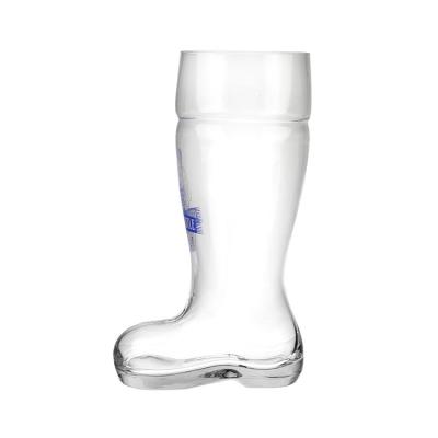 China LFGB Approval 1300ml Promotional Drinking Glasses Boot Shaped With Logo for sale