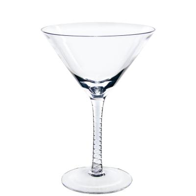 China Transparent Goblet Cocktail Glass Crystal Cut Martini Glass For Bars for sale