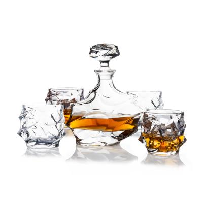 China Custom Premium Liquor Whiskey Decanter And Glass FDA Safe Whiskey Decanter Set for sale