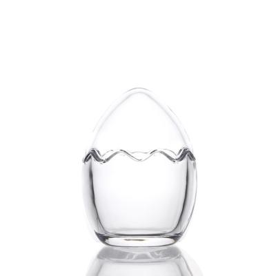 China Creative Egg Shape 150ml Glass Candy Jars Crystal For Storage for sale