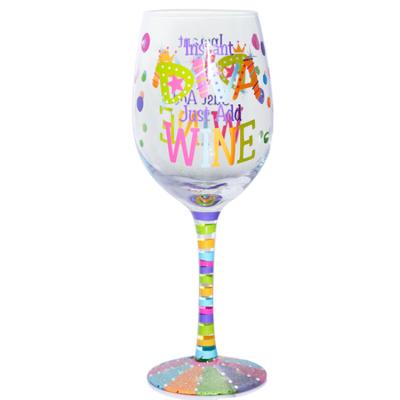 China Tangson 500ml Transparent Decorative Wine Glass With Rainbowl Decal Printing for sale