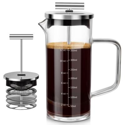 China 1000ml House Glassware High Borosilicate Glass Coffee Maker Four Layer Filtration for sale