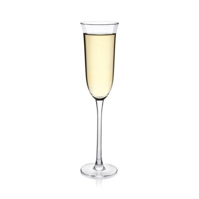 China 160ML mano Crystal Champagne Flutes transparente soplado en venta