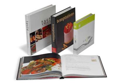 China Impresión de color salmón sana de encargo del libro de cocina del servicio de impresión de las recetas/de la receta de la hornada en venta