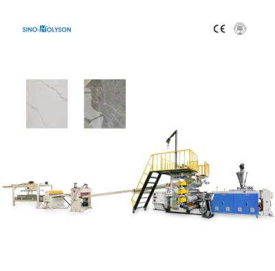 China Máquina de fabricación de extrusores de la línea de producción de plástico de control PLC no tripulado de chapa de mármol de PVC en venta