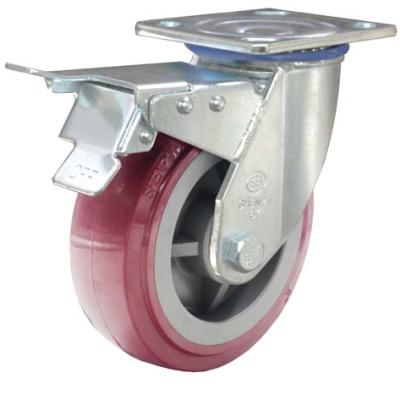 China PIVOT Heavy Duty 8 Inch PU Swivel Caster Wheel With Brake for sale
